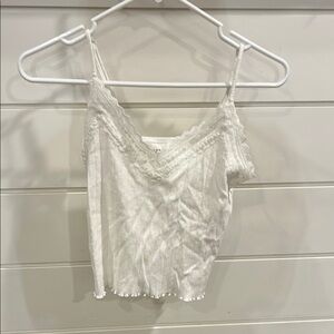 White V-Neck Ruched Camisole